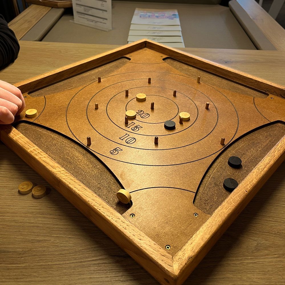 Labyrinthe coopératif, roue de César, tir sur cible (trois jeux en un)
